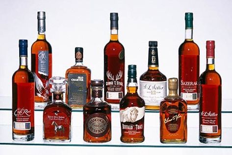 Various bourbon whiskeys